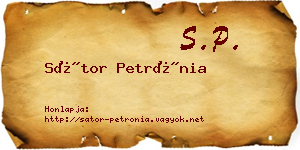 Sátor Petrónia névjegykártya